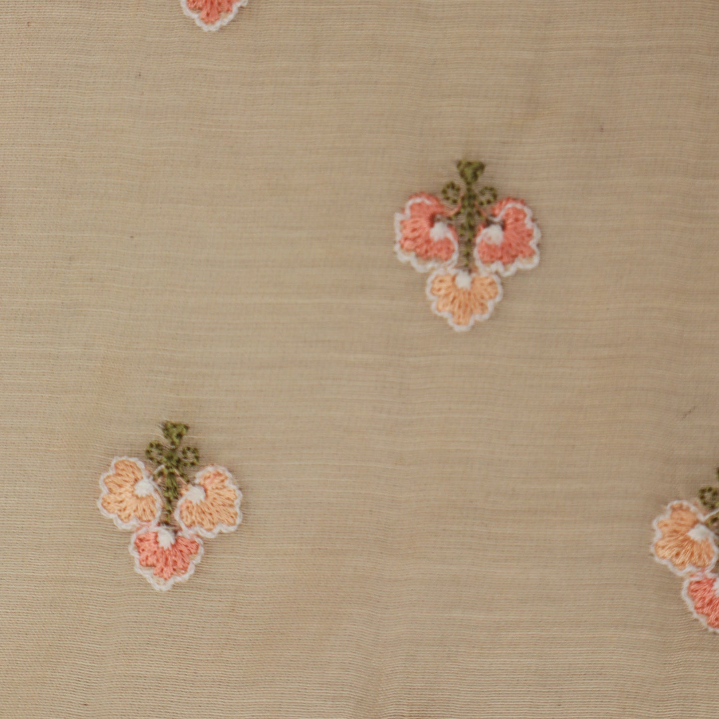Peach Color Chanderi Booti Fabric