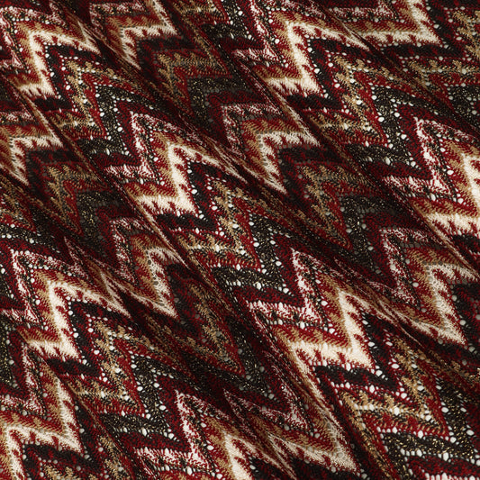 Zig Zag Pattern Fabric Brown Crosia