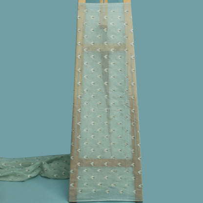 Mint Green Color Chanderi Booti Fabric