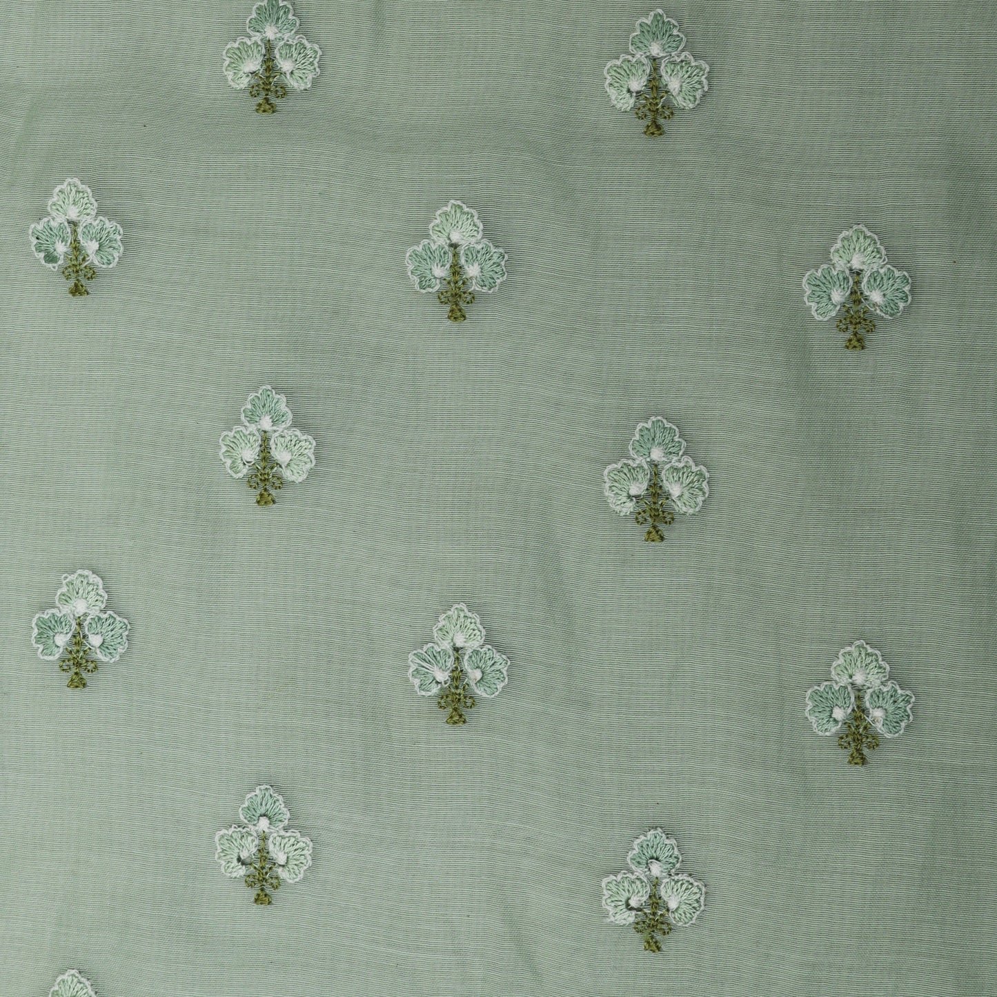 Mint Green Color Chanderi Booti Fabric