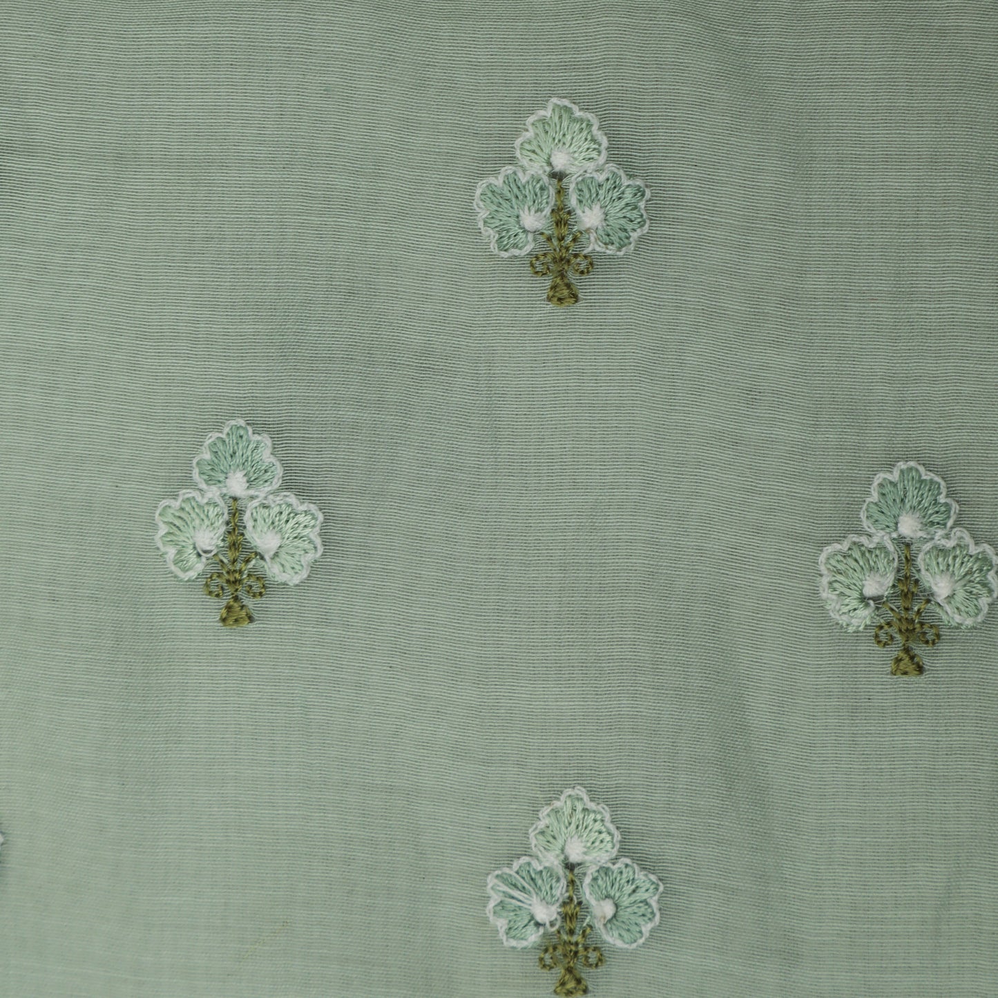 Mint Green Color Chanderi Booti Fabric