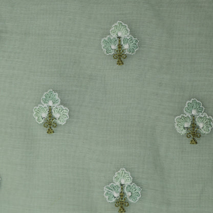Mint Green Color Chanderi Booti Fabric
