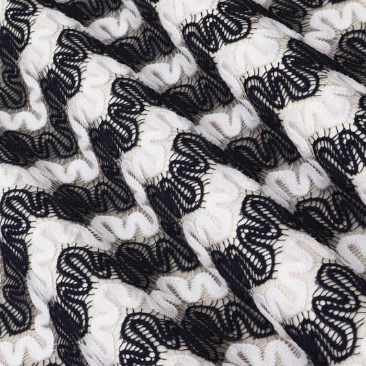 Black & White Zig Zag  Crosia Fabric
