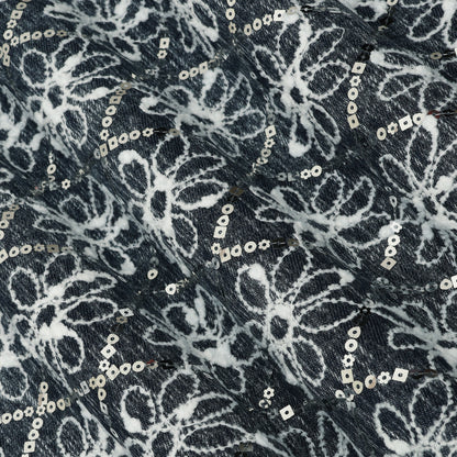 Floral Sequins Embroidery Fabric