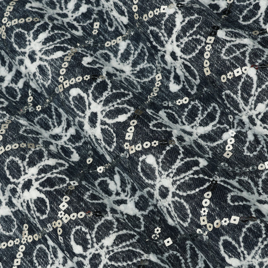 Floral Sequins Embroidery Fabric