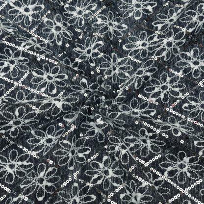 Floral Sequins Embroidery Fabric