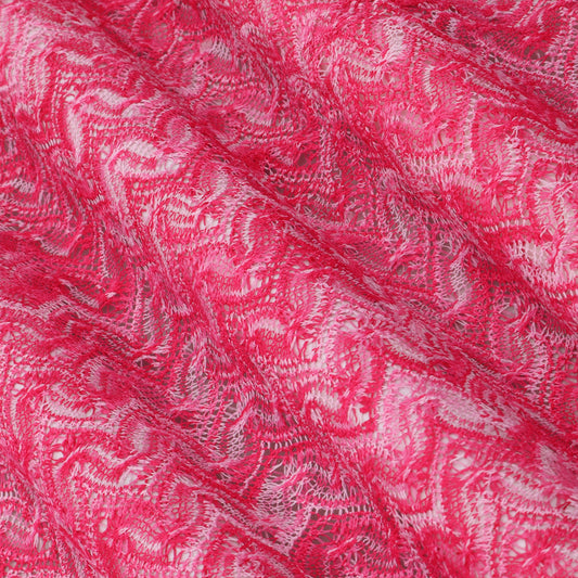 Pink Zig Zag Style Crosia Fabric