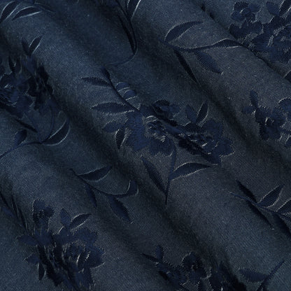 Floral Denim Embroidery Fabric