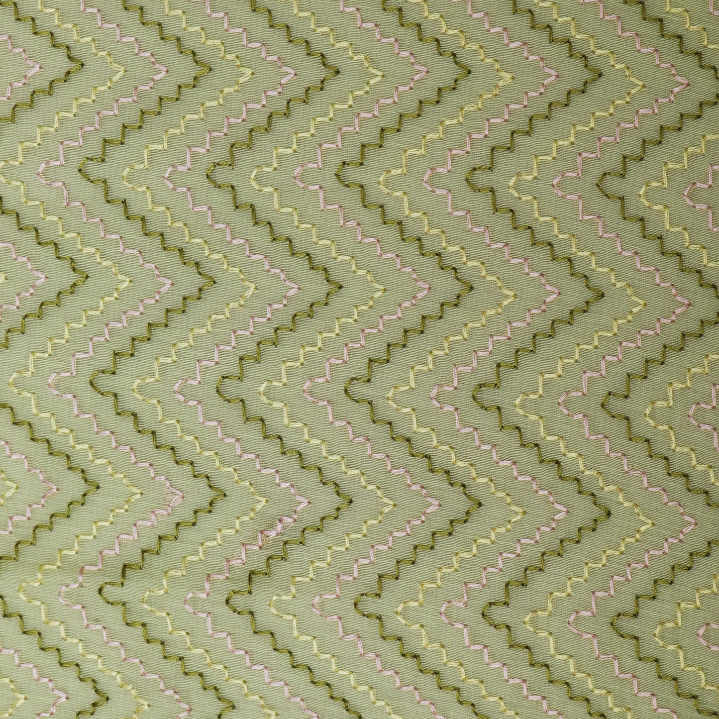 Pista Green Color Chanderi Booti Fabric