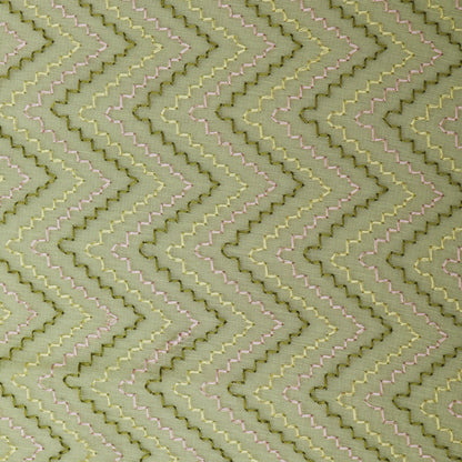 Pista Green Color Chanderi Booti Fabric