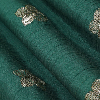 Rama Green Color Crush Tissue Boota Fabric