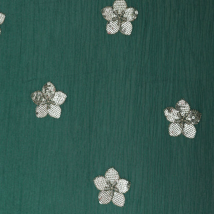 Rama Green Color Crush Tissue Boota Fabric