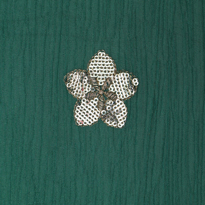 Rama Green Color Crush Tissue Boota Fabric