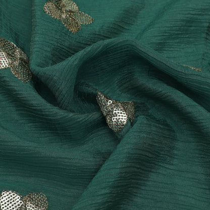 Rama Green Color Crush Tissue Boota Fabric