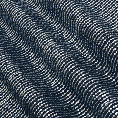 Denim Sequins Embroidery Fabric