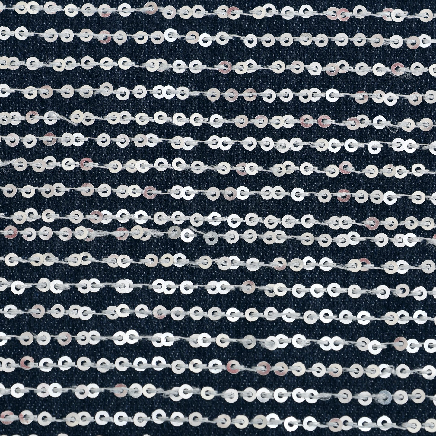 Denim Sequins Embroidery Fabric