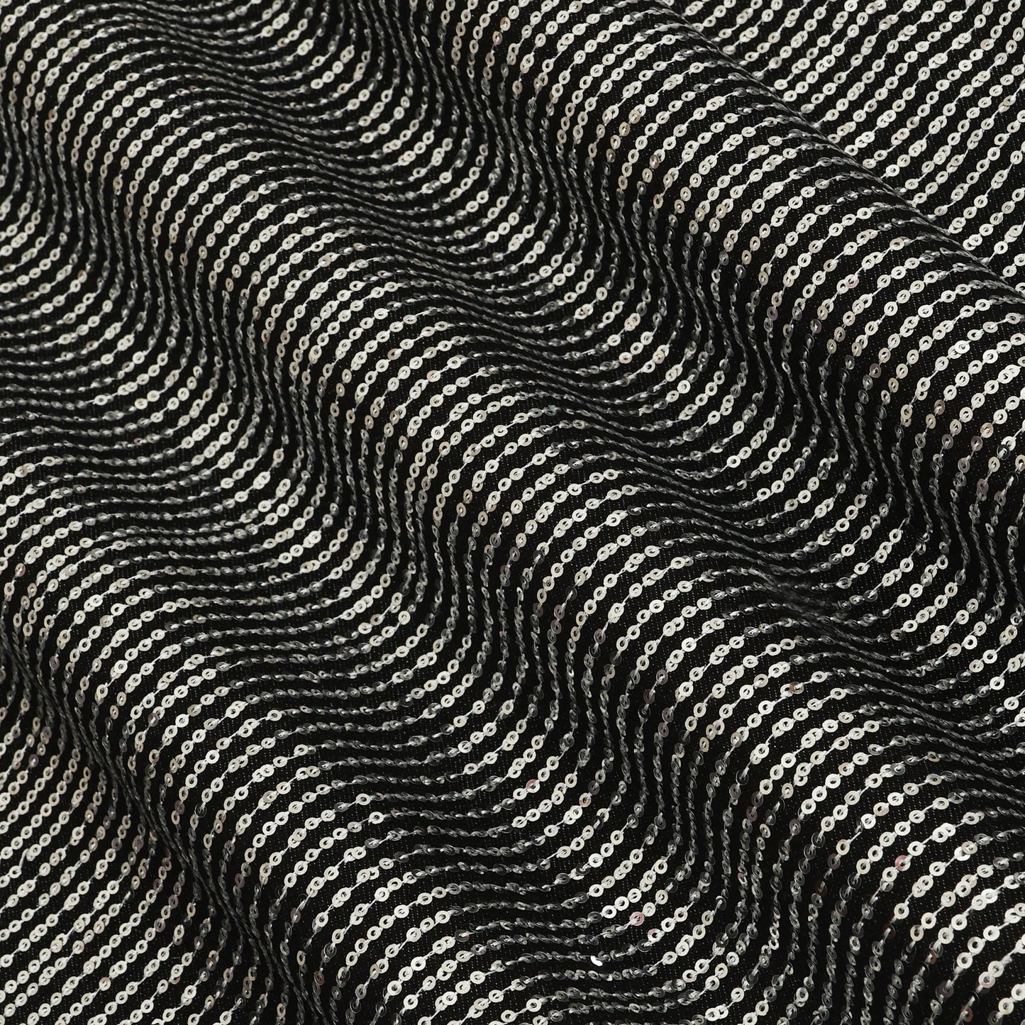 Denim Sequins Embroidery Fabric