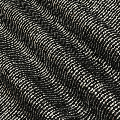 Denim Sequins Embroidery Fabric