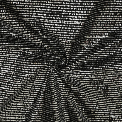 Denim Sequins Embroidery Fabric