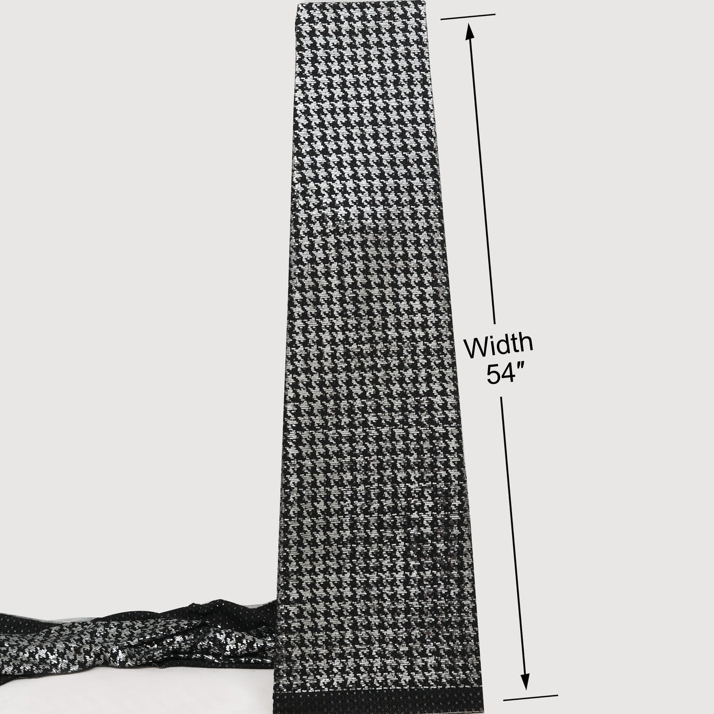 Black Denim Sequins Embroidery Fabric