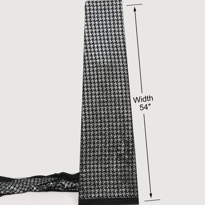 Black Denim Sequins Embroidery Fabric