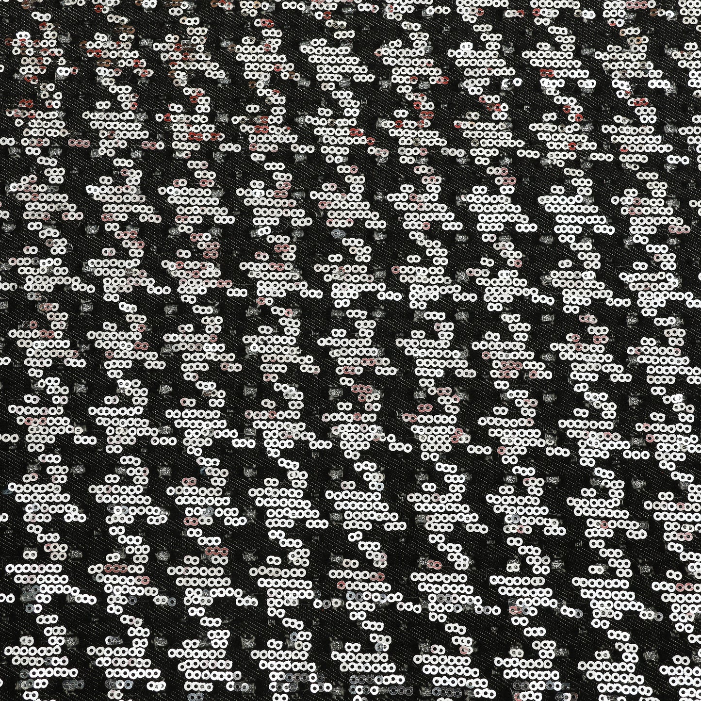 Black Denim Sequins Embroidery Fabric