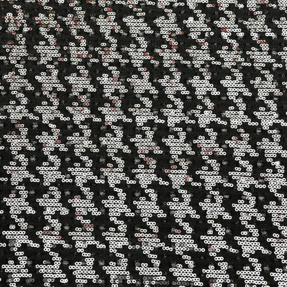 Black Denim Sequins Embroidery Fabric