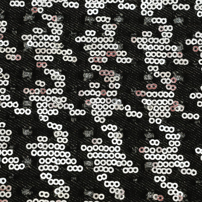 Black Denim Sequins Embroidery Fabric