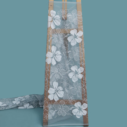 Grey Color Organza Embroidery Fabric