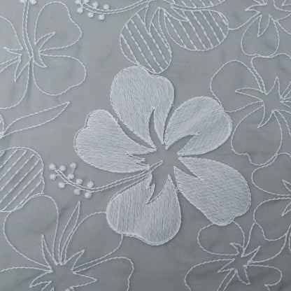 Grey Color Organza Embroidery Fabric
