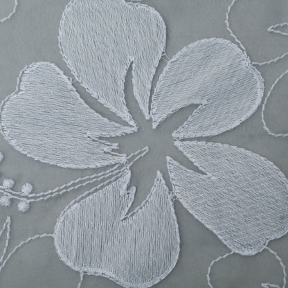 Grey Color Organza Embroidery Fabric