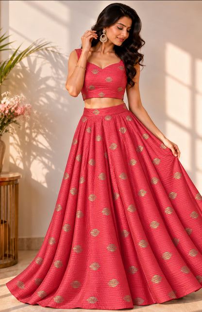 Raw Silk Booti Fabric