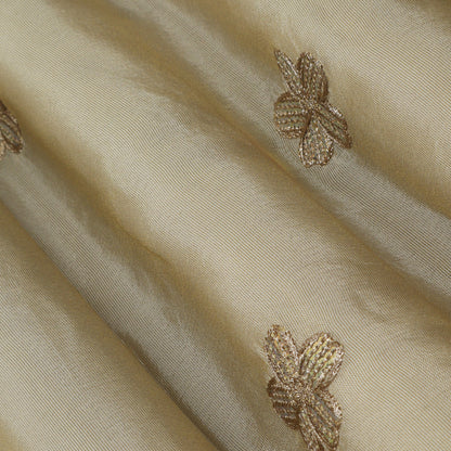 Beige Color Tissue Booti Fabric