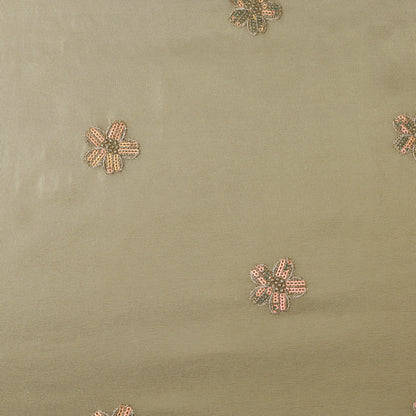 Beige Color Tissue Booti Fabric