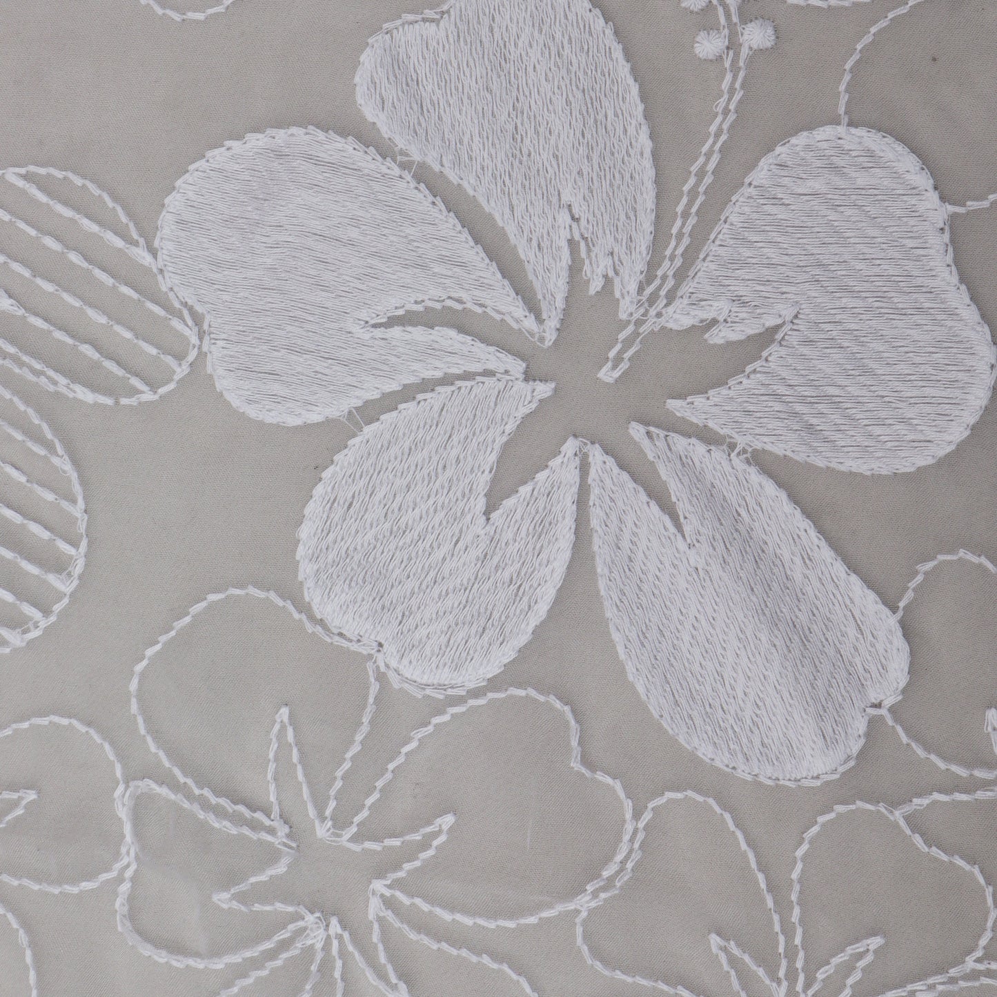 White Color Organza Embroidery Fabric