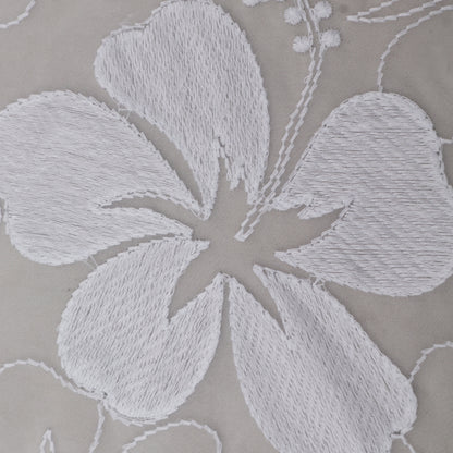 White Color Organza Embroidery Fabric