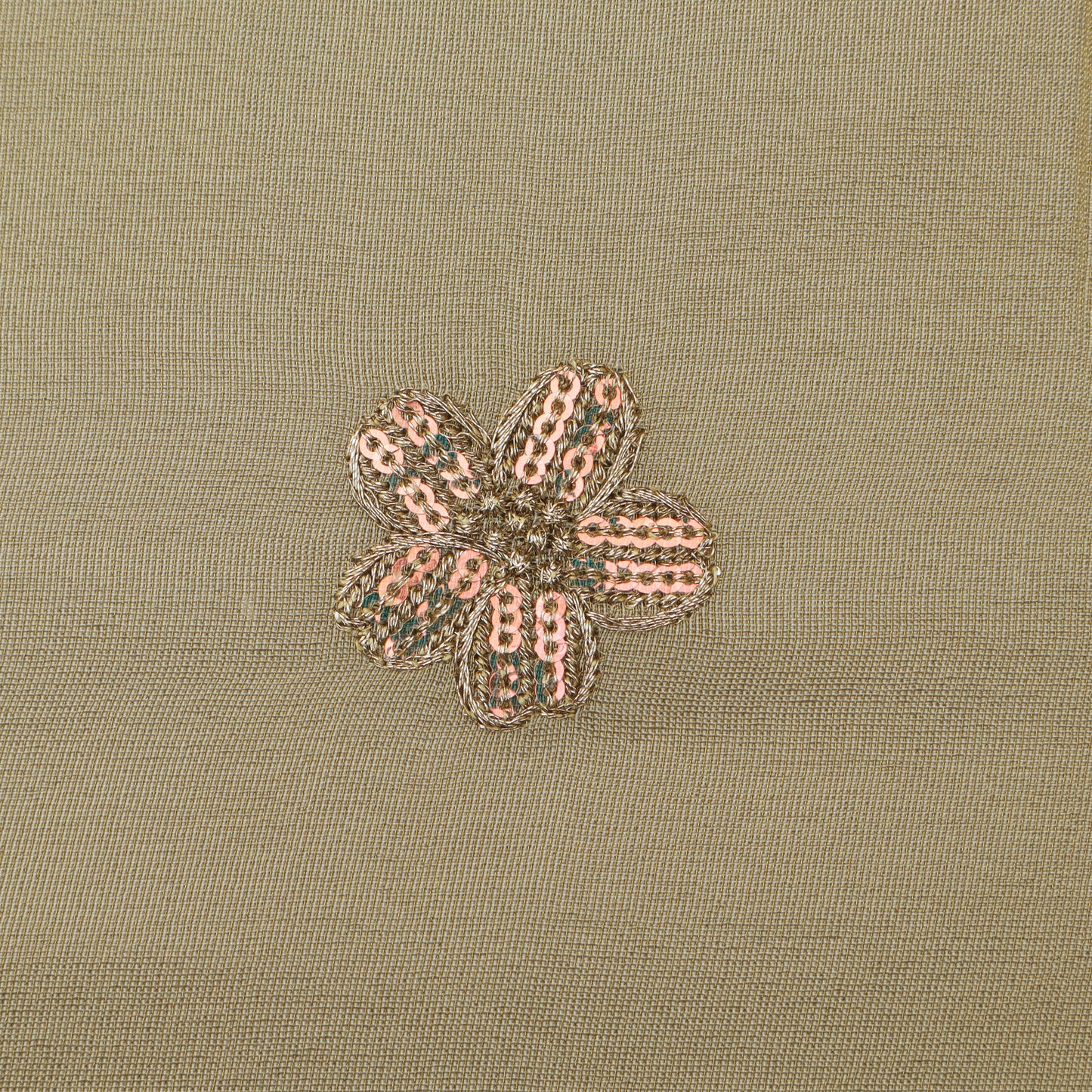 Beige Color Tissue Booti Fabric