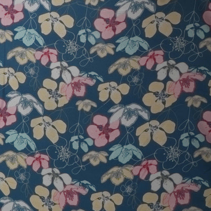 Blue Color Rayon Print Fabric