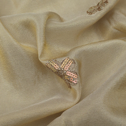 Beige Color Tissue Booti Fabric