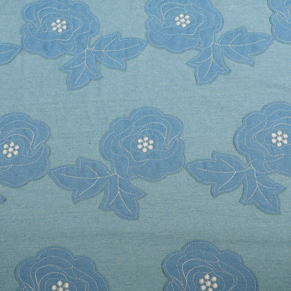 Denim Patch  Floral Work Embroidery