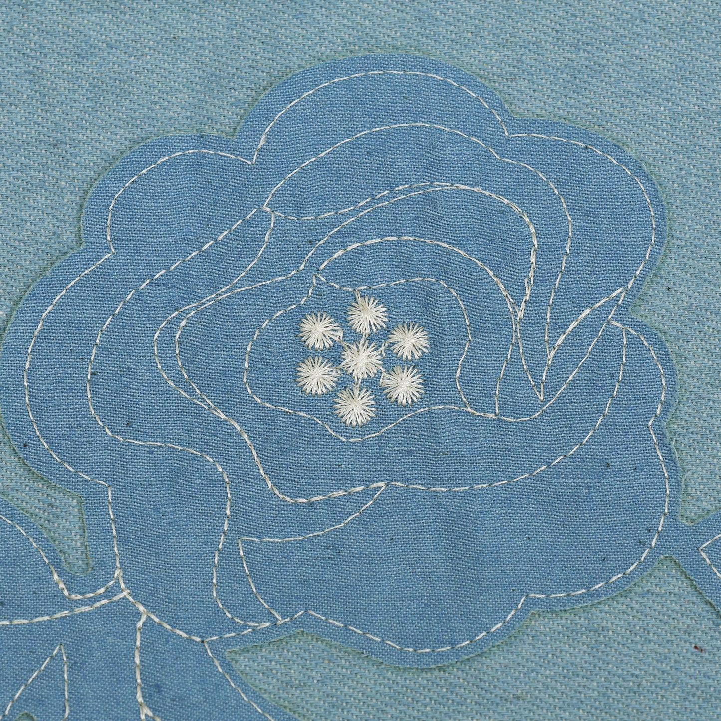 Denim Patch  Floral Work Embroidery
