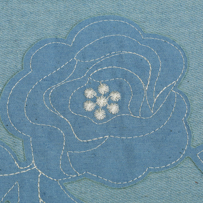 Denim Patch  Floral Work Embroidery