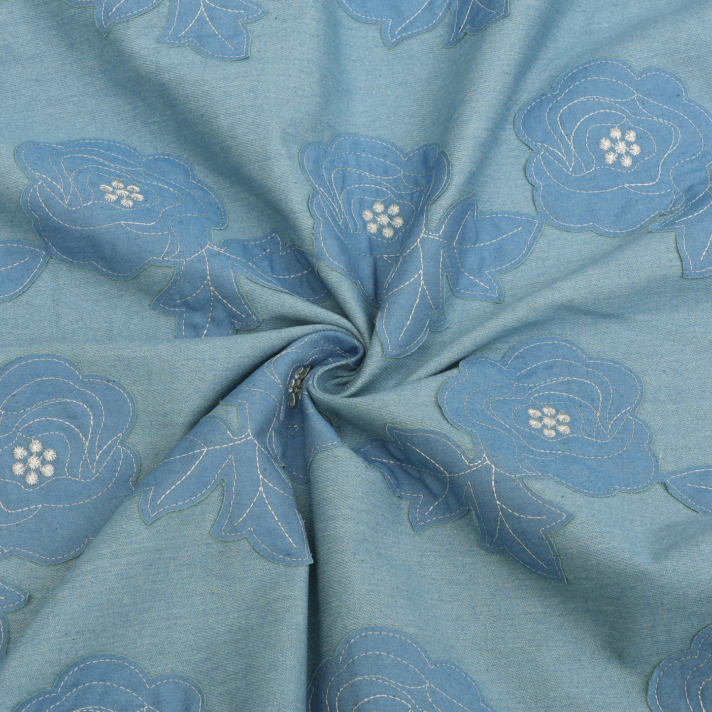 Denim Patch  Floral Work Embroidery