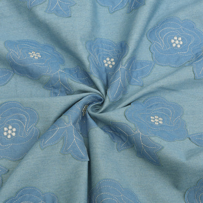 Denim Patch  Floral Work Embroidery