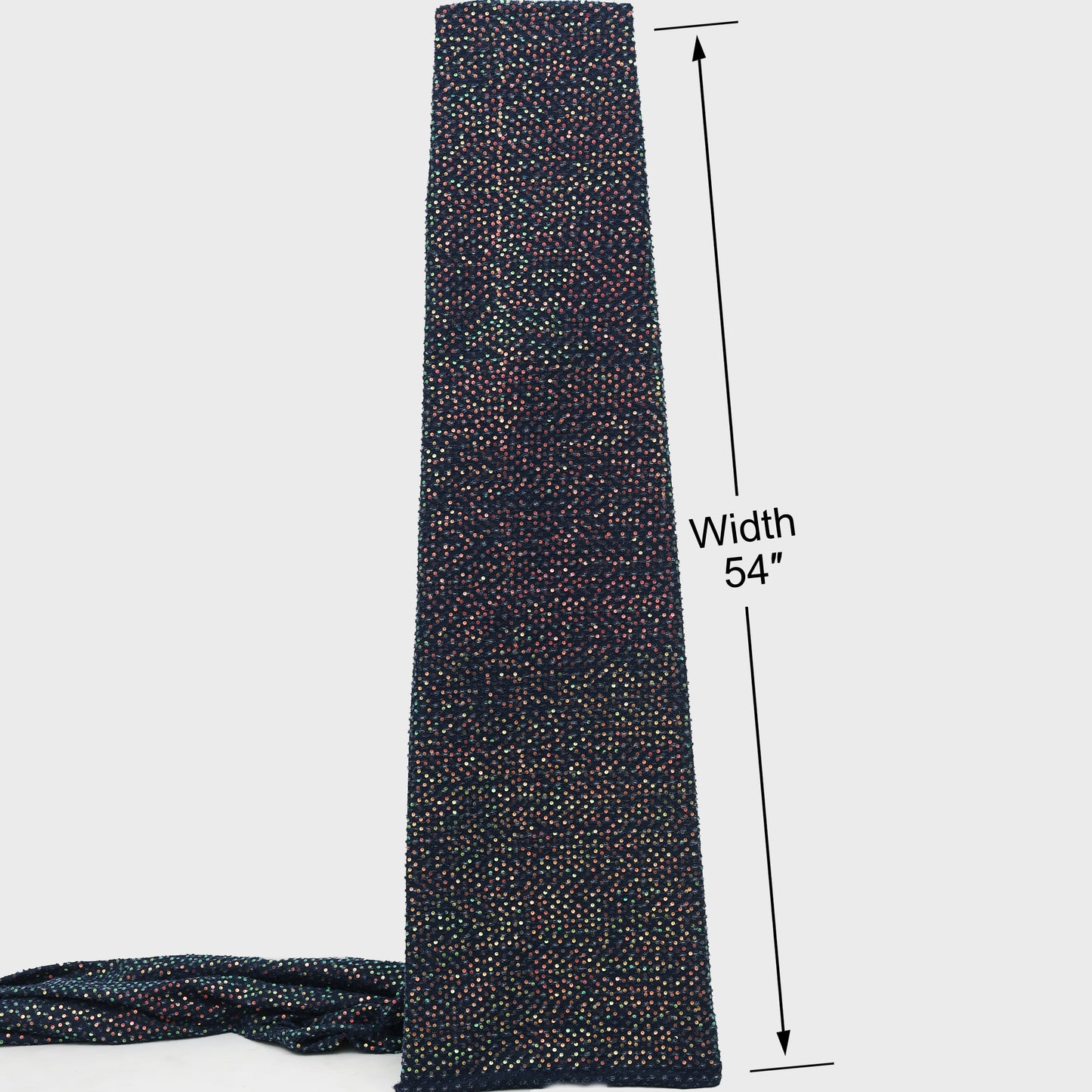 Black Multicolor Sequin Denim Fabric