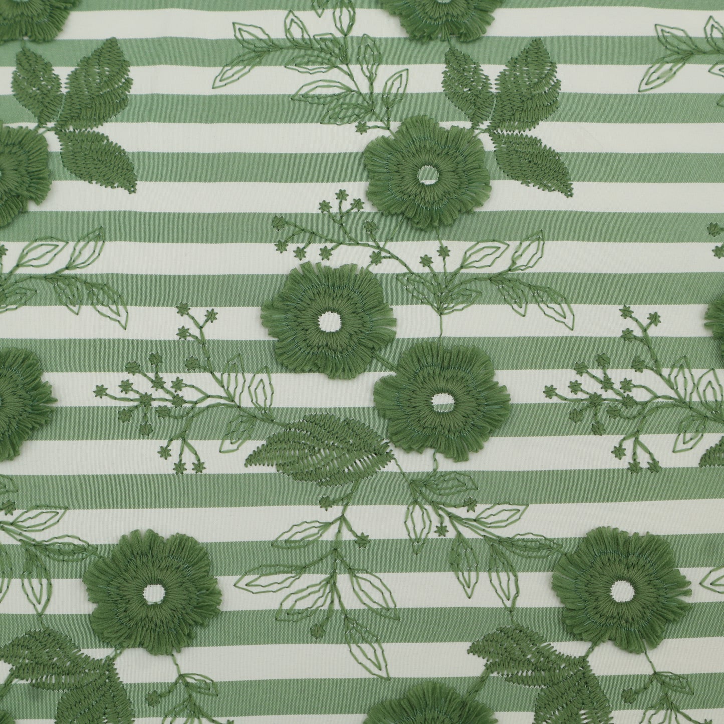Crepe Silk Stripe Embroidery Fabric