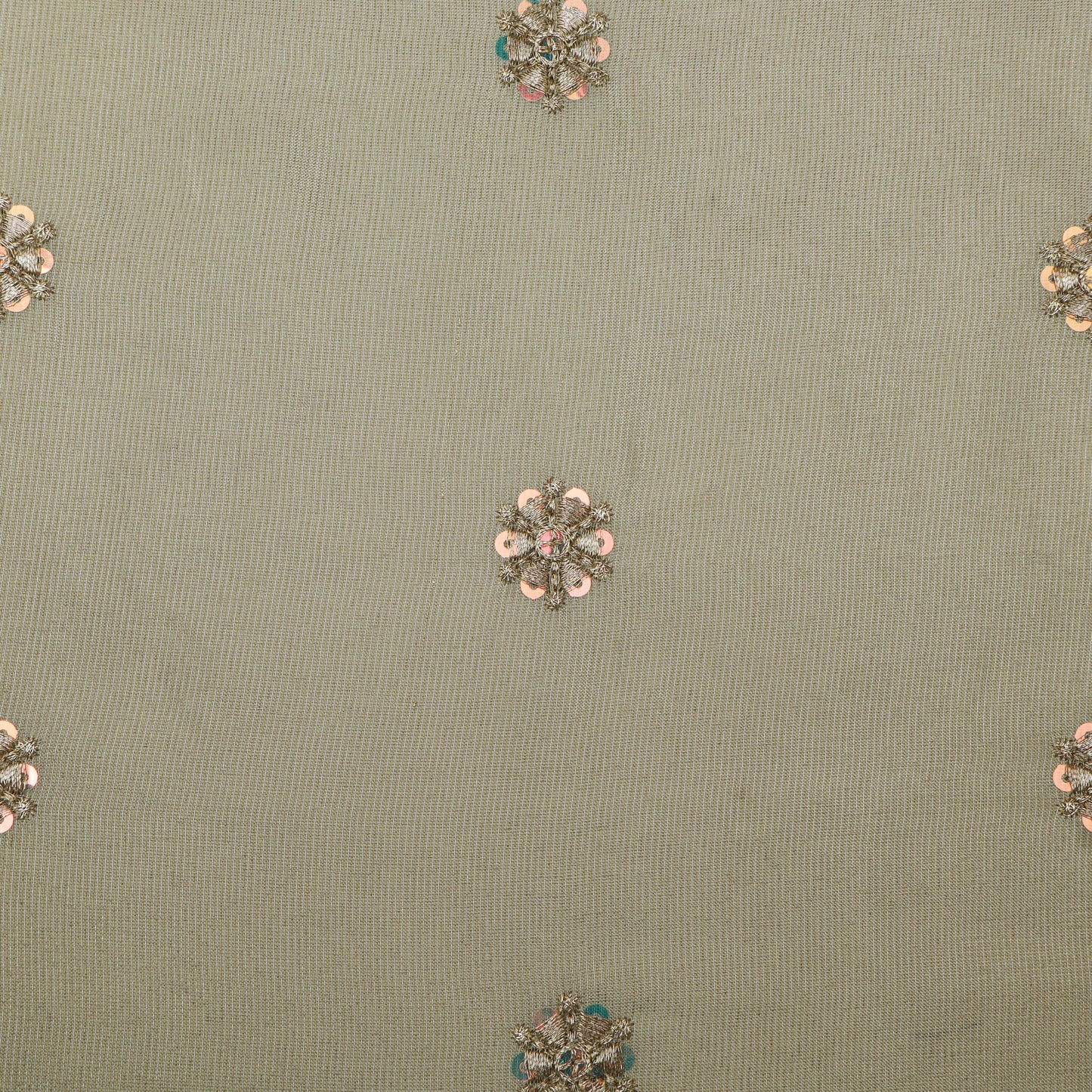 Beige Color Tissue Booti Fabric