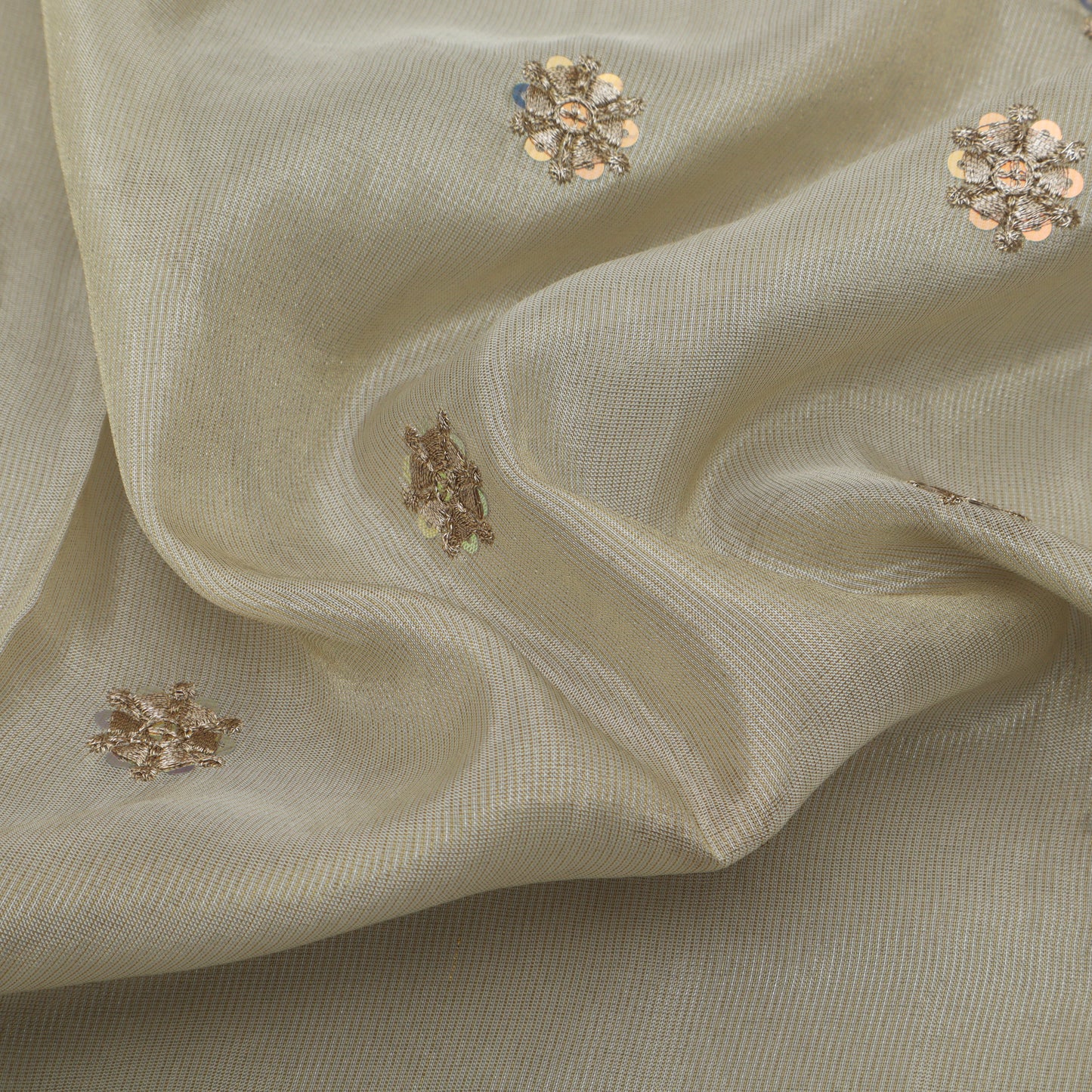 Beige Color Tissue Booti Fabric