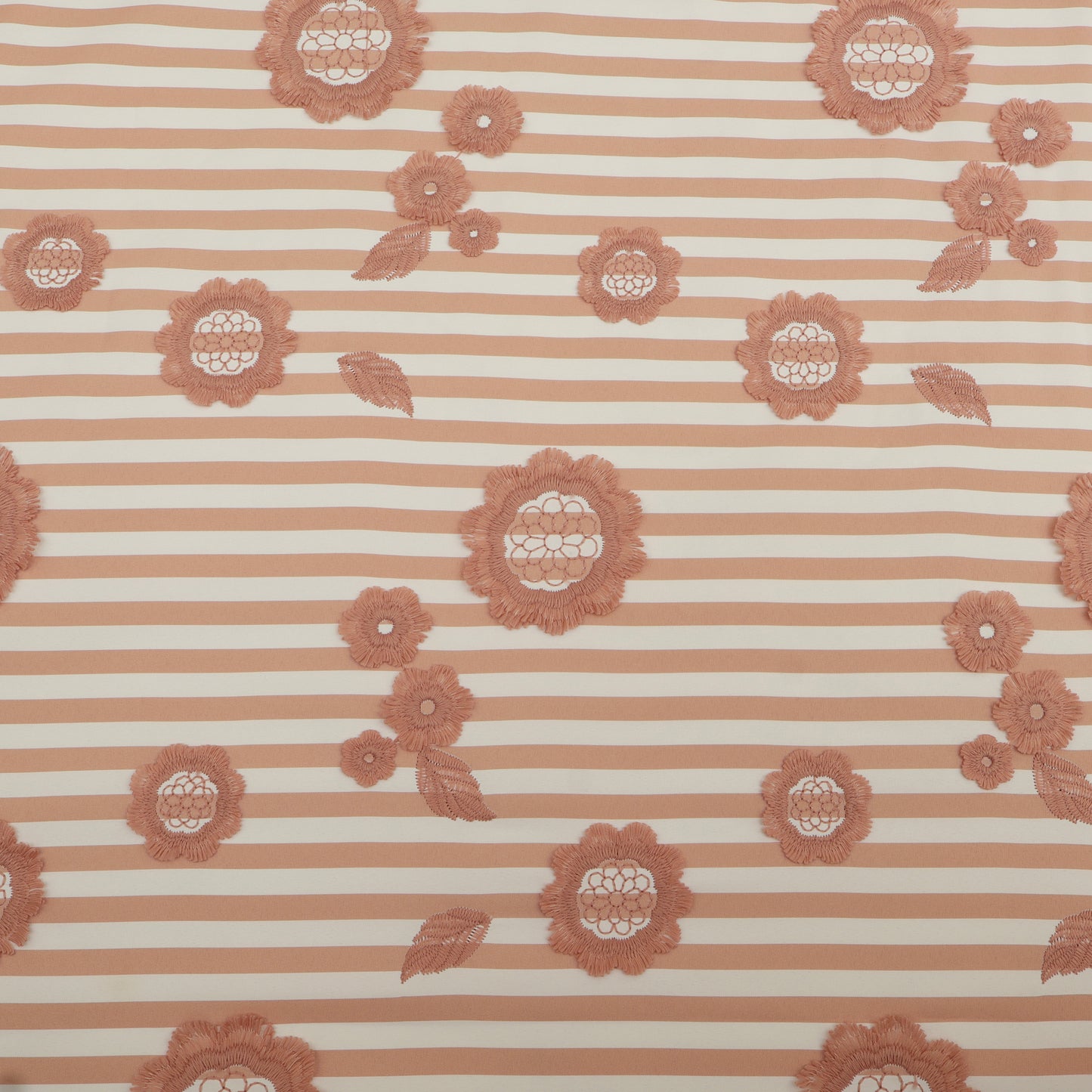 Crepe Silk Stripe Embroidery Fabric
