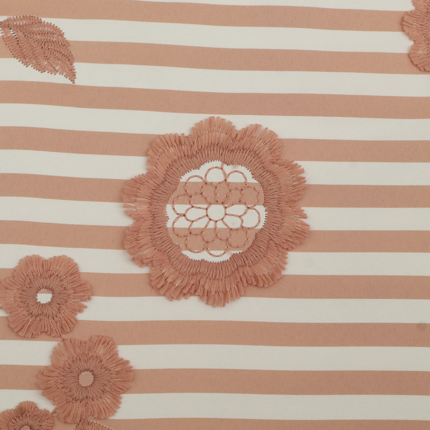 Crepe Silk Stripe Embroidery Fabric